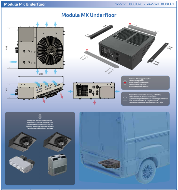 Autoclima Modula MK Underfloor 24В (мотоконденсор) Подрамный внешний блок автокондиционера Артикул / SKU: 30301371