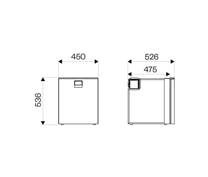 Indel B Drawer 65 (12/24V, 65 литров)  Выдвижной компрессорный холодильник CRC065N1S18E0NNO00
